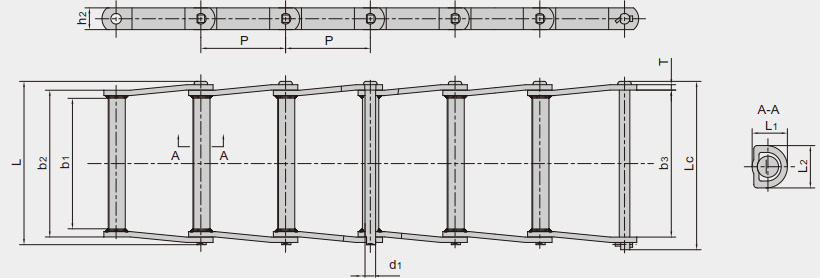 Cadena de placa doblada de estructura soldada de referencia de arrastre